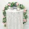 2 Pack 13Ft Artificial Eucalyptus Flower Garland with Pink Roses, Fake Rose Flower Greenery Garland Floral Vines for Wedding Home Party Table Runner Decor (2PCS, Pink)
